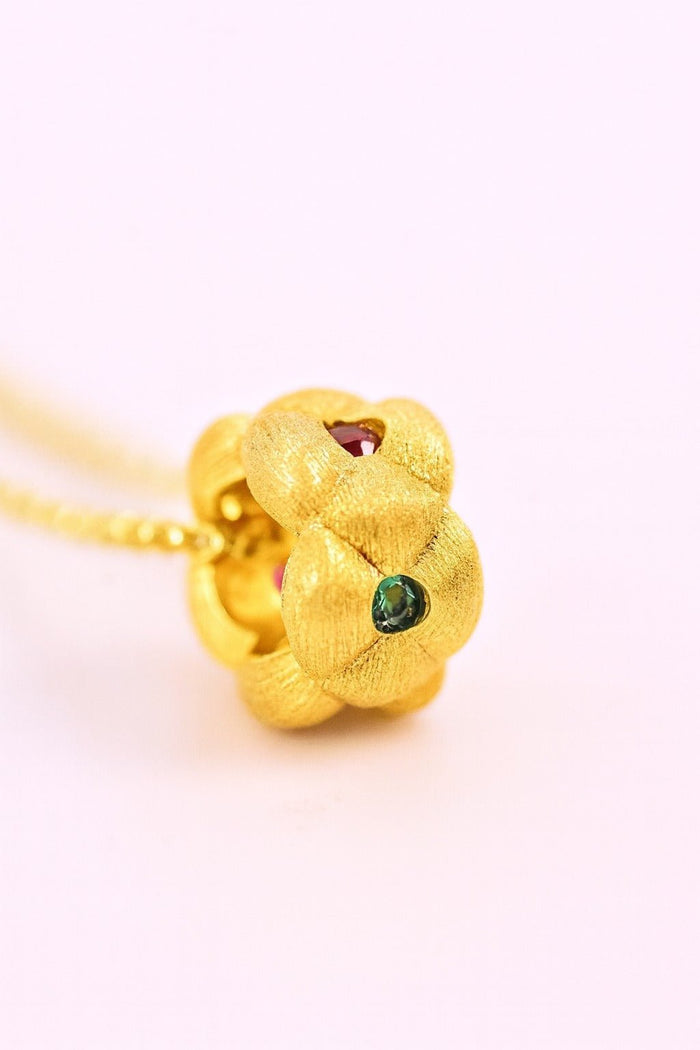 Red and Green Enchanted Garden Necklace - Gem Vivi