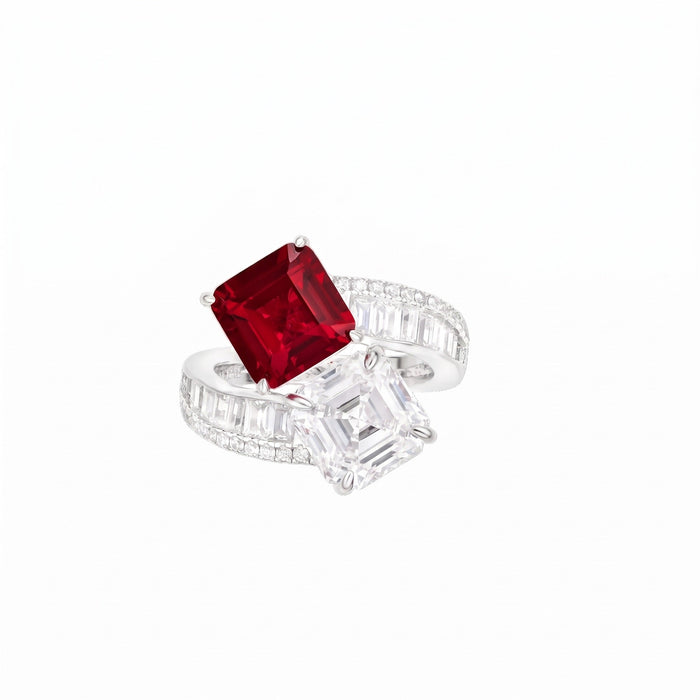 Red Ruby Duo Ring - Gem Vivi