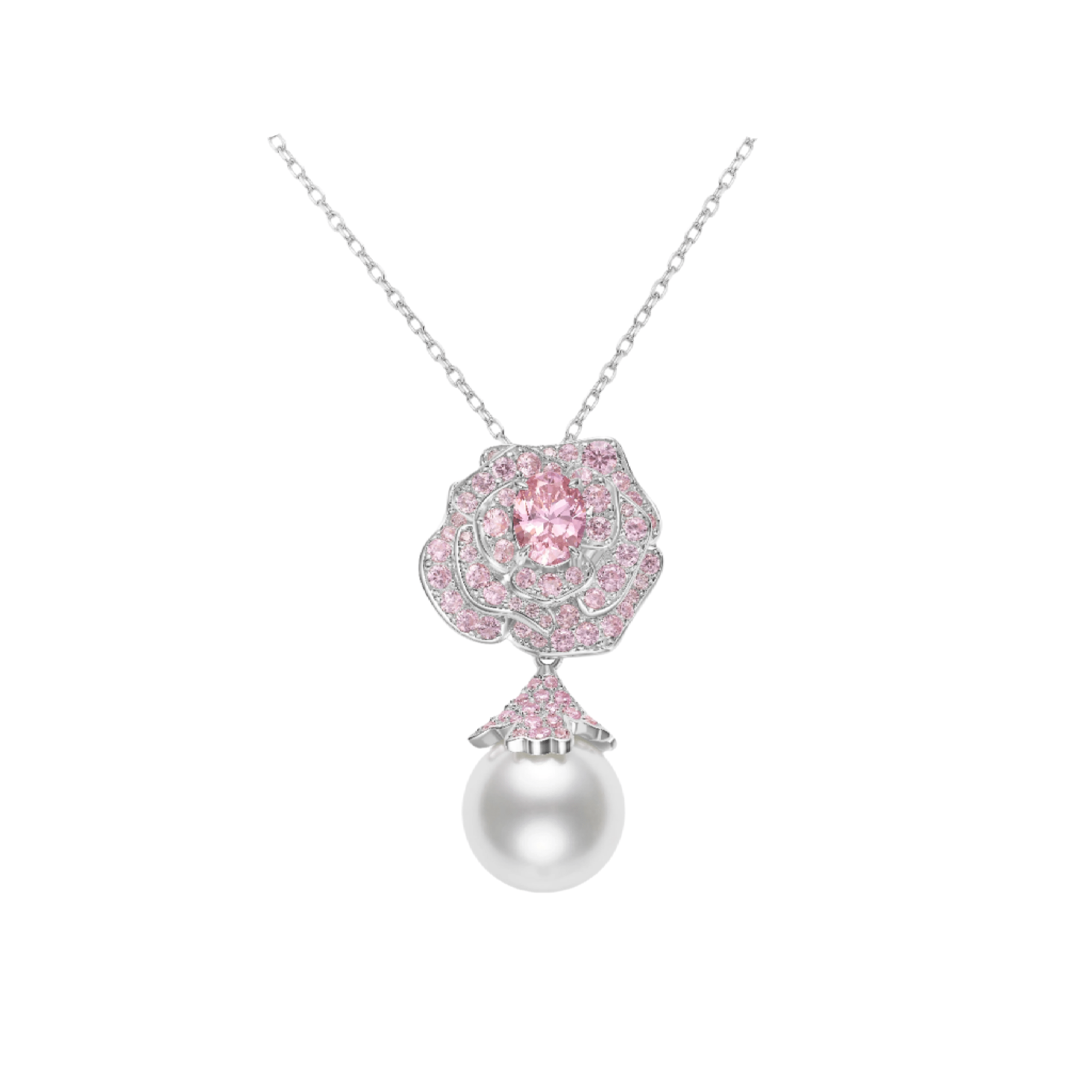 Rose Pearl Sakura Pink Pendant Necklace - Gem Vivi