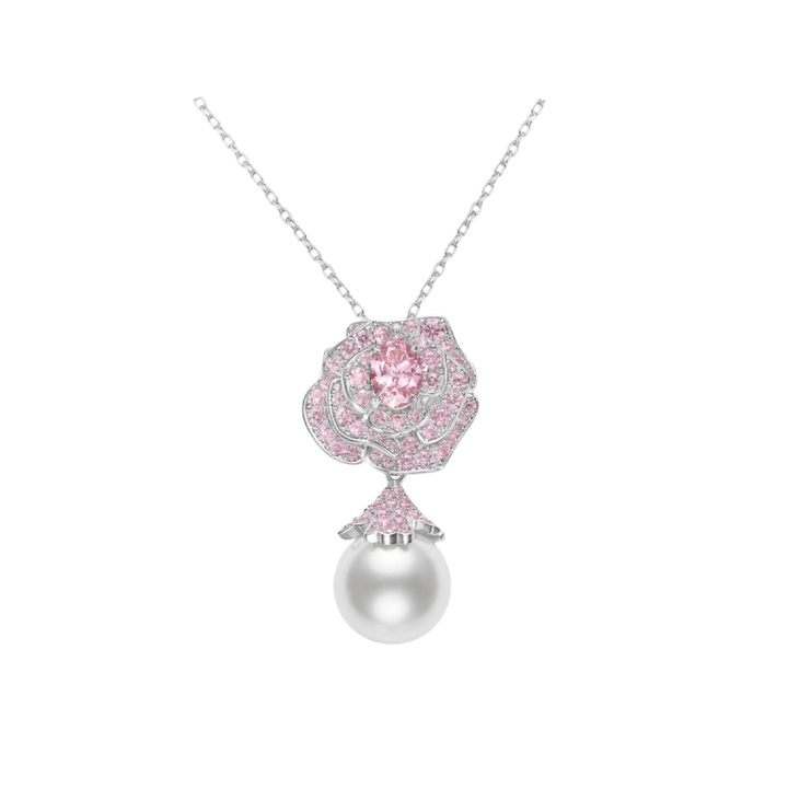 Rose Pearl Sakura Pink Pendant Necklace - Gem Vivi