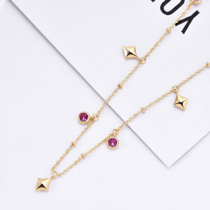 Rosette Spark Charm Necklace - Gem Vivi