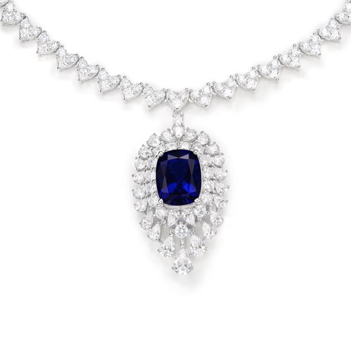 Royal Sapphire Eclipse Necklace - Gem Vivi
