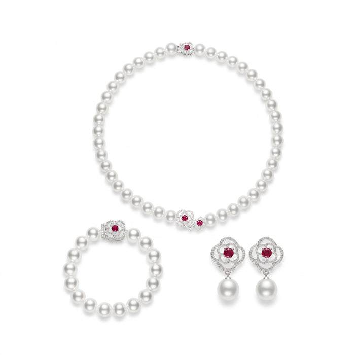 Ruby and Pearl Jewelry Set - Gem Vivi