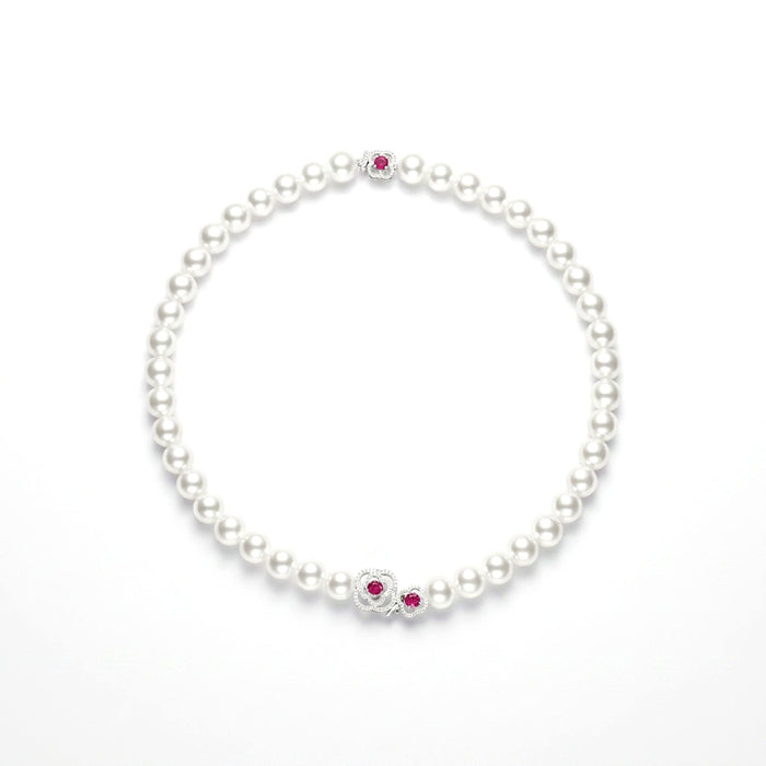 Ruby and Pearl Necklace - Gem Vivi