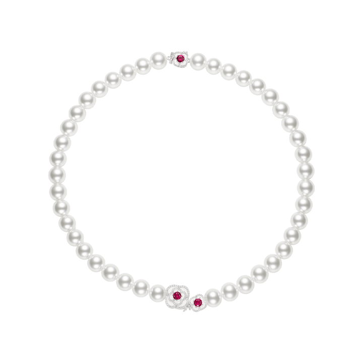 Ruby and Pearl Necklace - Gem Vivi