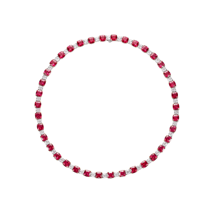 Ruby Ice Tennis Necklace - Gem Vivi