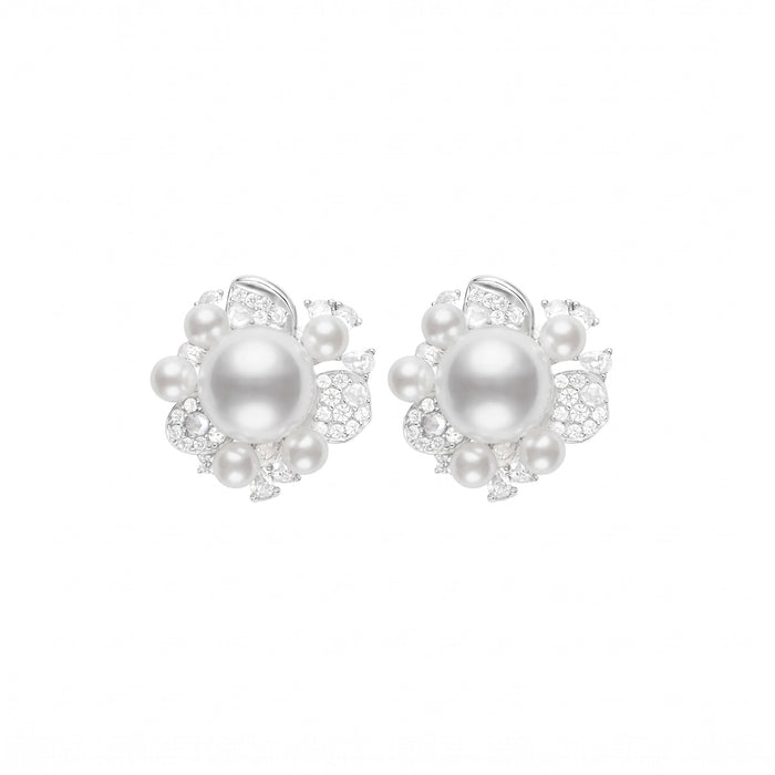 Solaire Pearl Cluster Studs Earrings - Gem Vivi