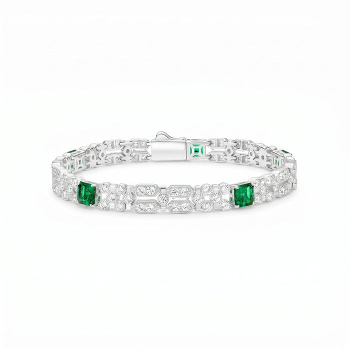 Square Emerald Green Bracelet - Gem Vivi