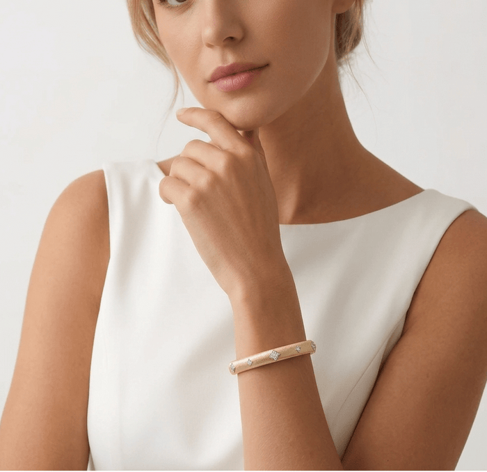 Starlight Brushed Gold Bangle - Gem Vivi