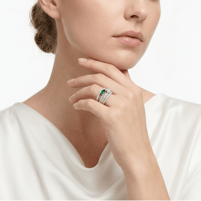 Twin - Stone Emerald Stacked Ring - Gem Vivi