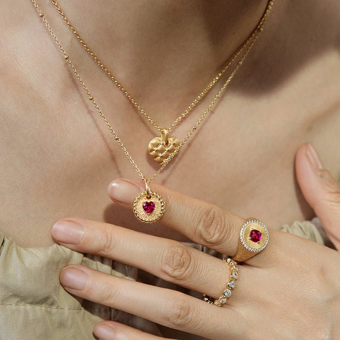 Woven Heart Sparkle Necklace - Gem Vivi