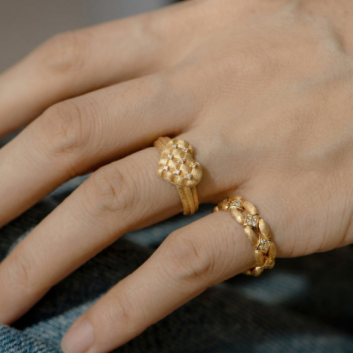 Woven Heart Sparkle Ring - Gem Vivi