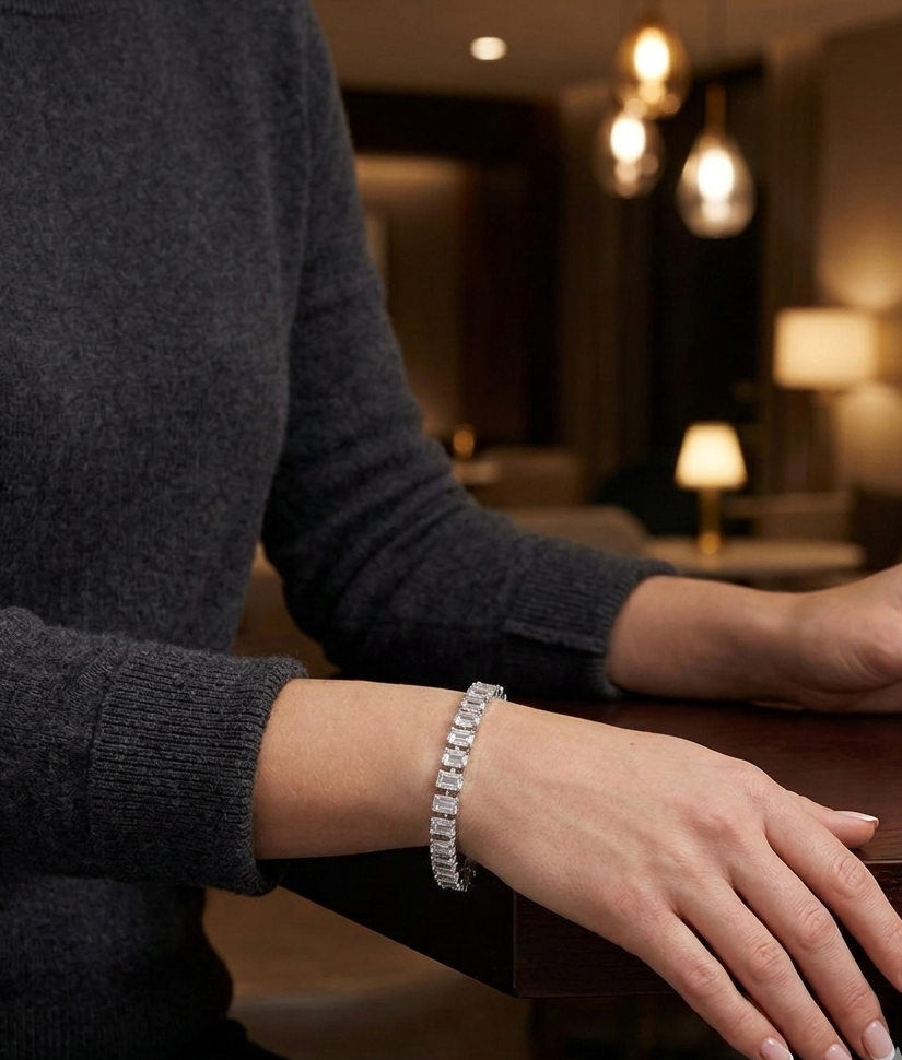 Regal Emerald Cut Tennis Bracelet