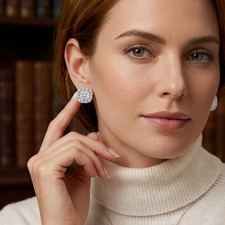 Isabella Halo Stud Earrings