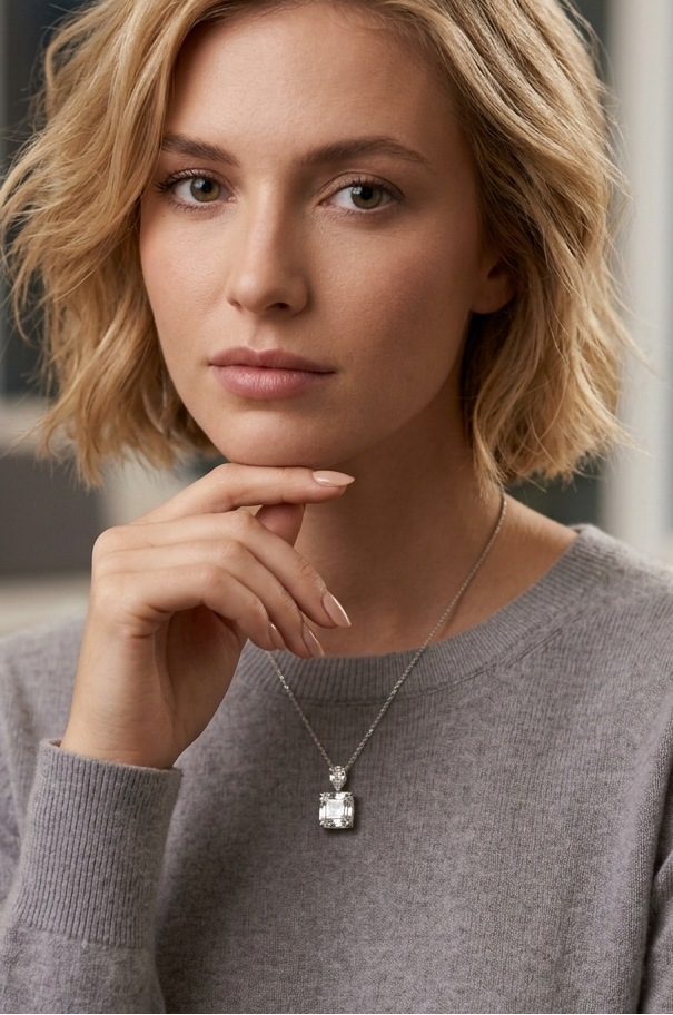 Celeste Duo Solitaire Necklace
