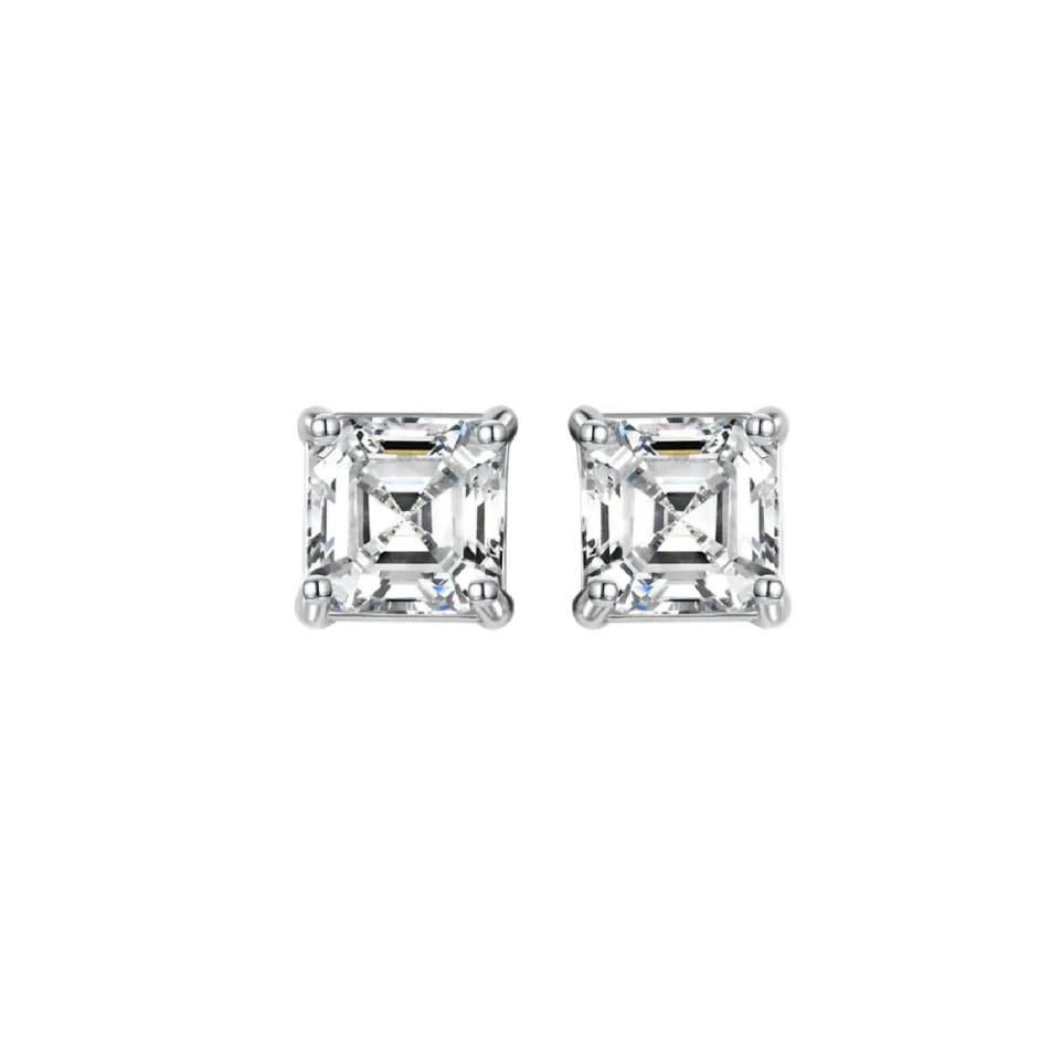 Valencia Asscher Stud Earrings