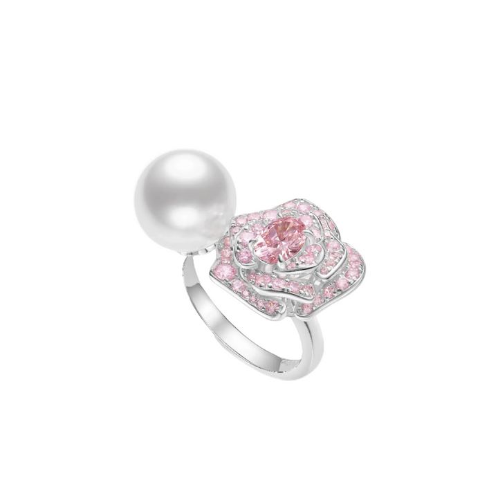 Angel's Rose Pearl Drop Rings - Gem Vivi