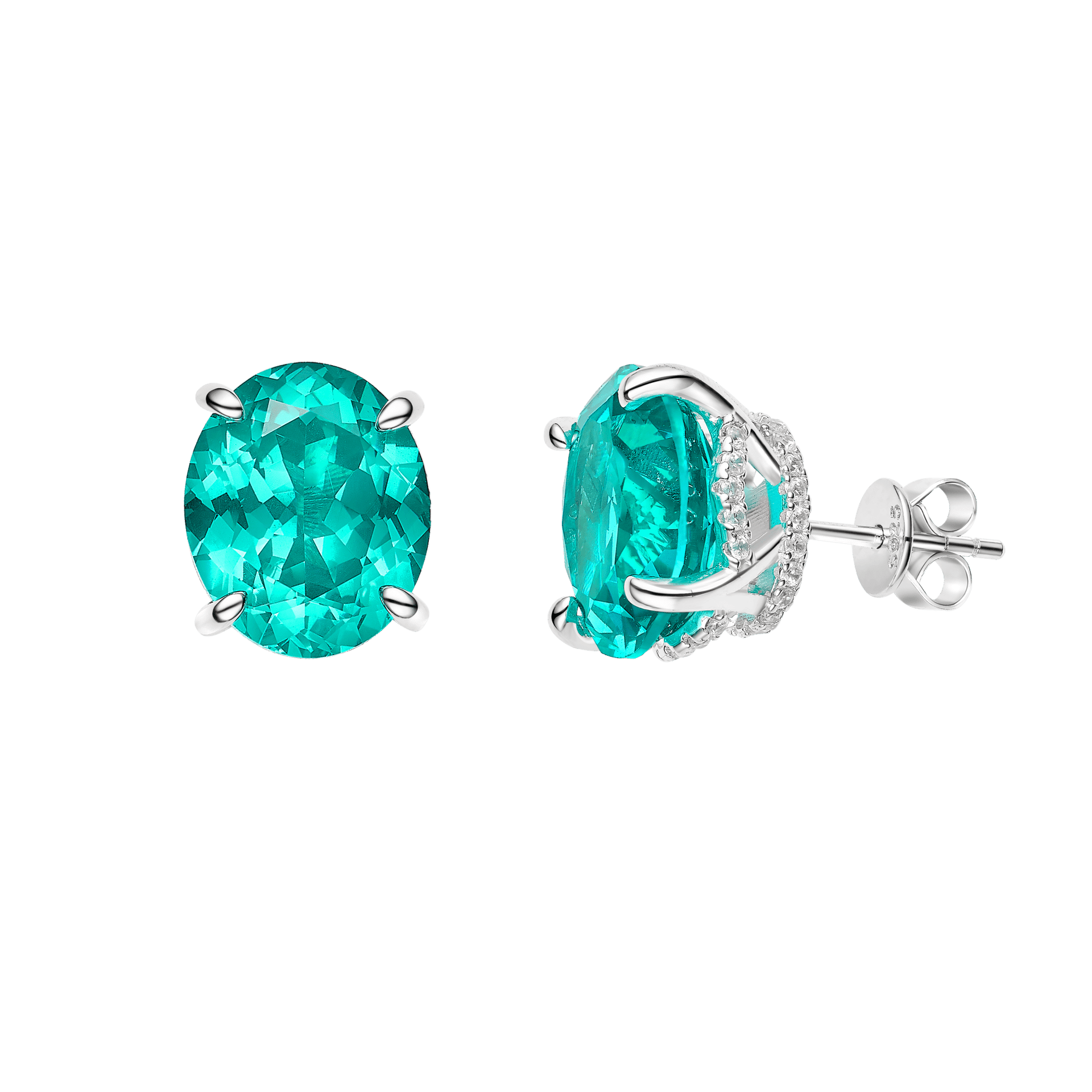 Aqua Paraiba Luxe Studs Earrings - Gem Vivi