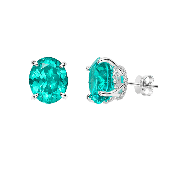 Aqua Paraiba Luxe Studs Earrings - Gem Vivi