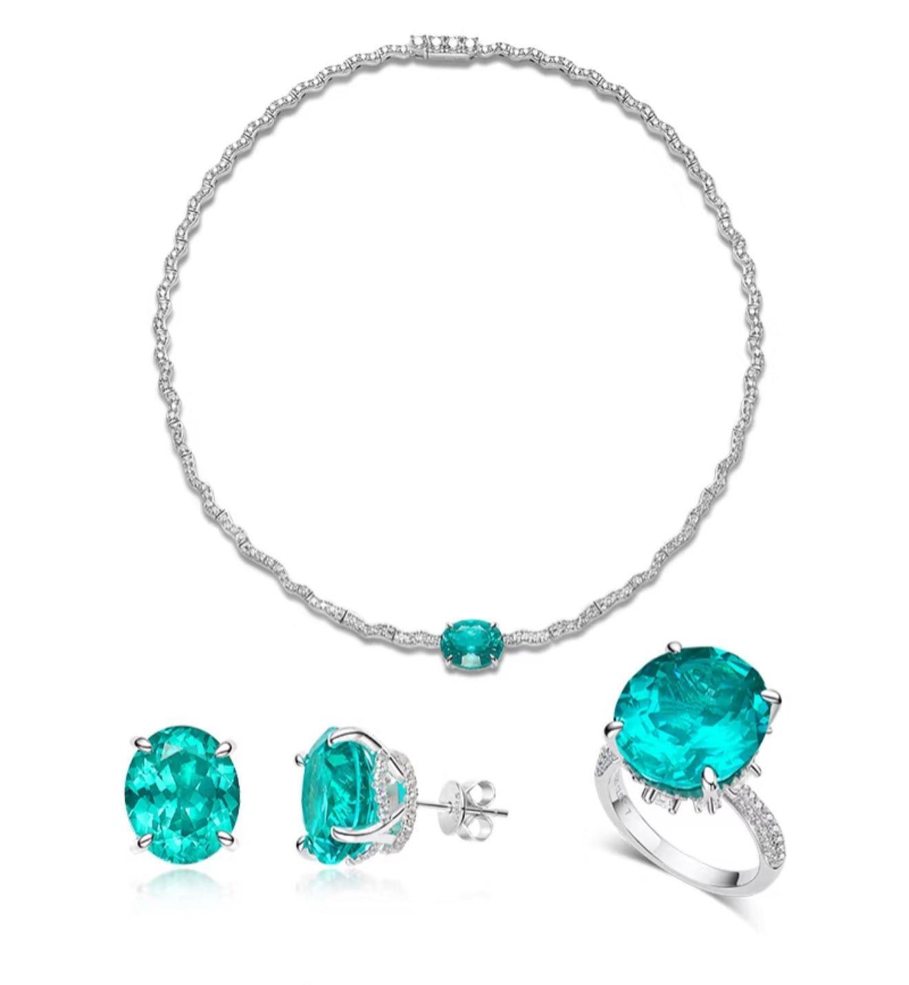 Aqua Paraiba Luxe Studs Earrings - Gem Vivi