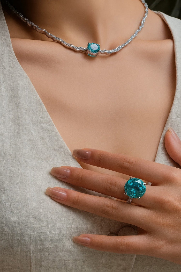 Aqua Paraiba Luxe Studs Earrings - Gem Vivi