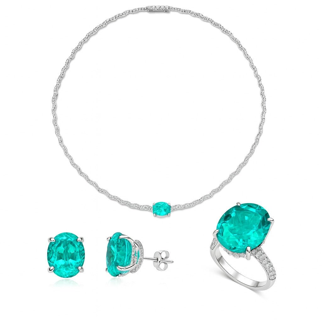 Aqua Paraiba Luxe Studs Earrings - Gem Vivi