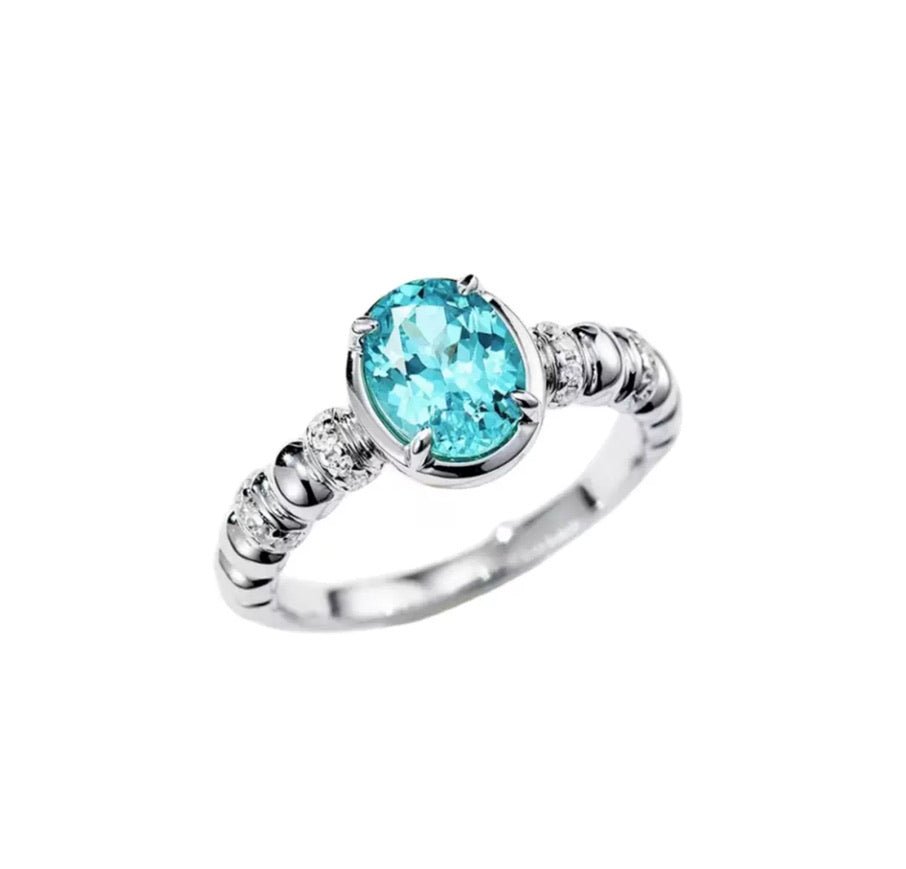 Aquamarine Bloom Ring - Gem Vivi