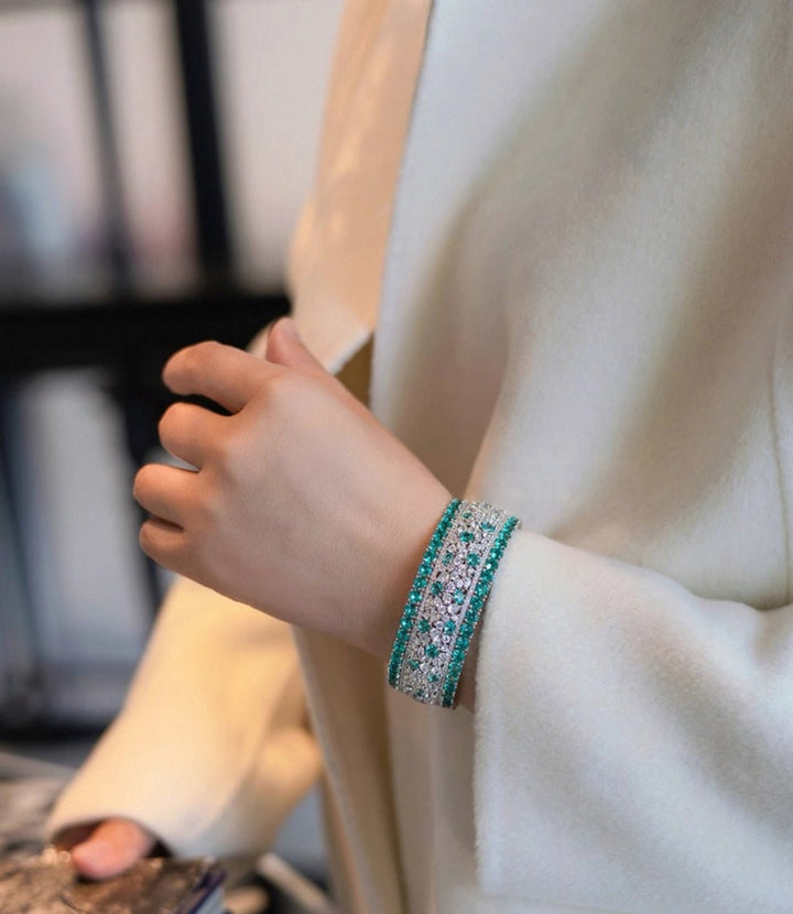 Aquamarine Starlight Bangle - Gem Vivi