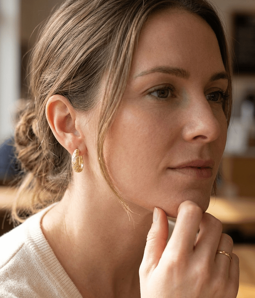 Aurora Textured Hoop Earrings - Gem Vivi
