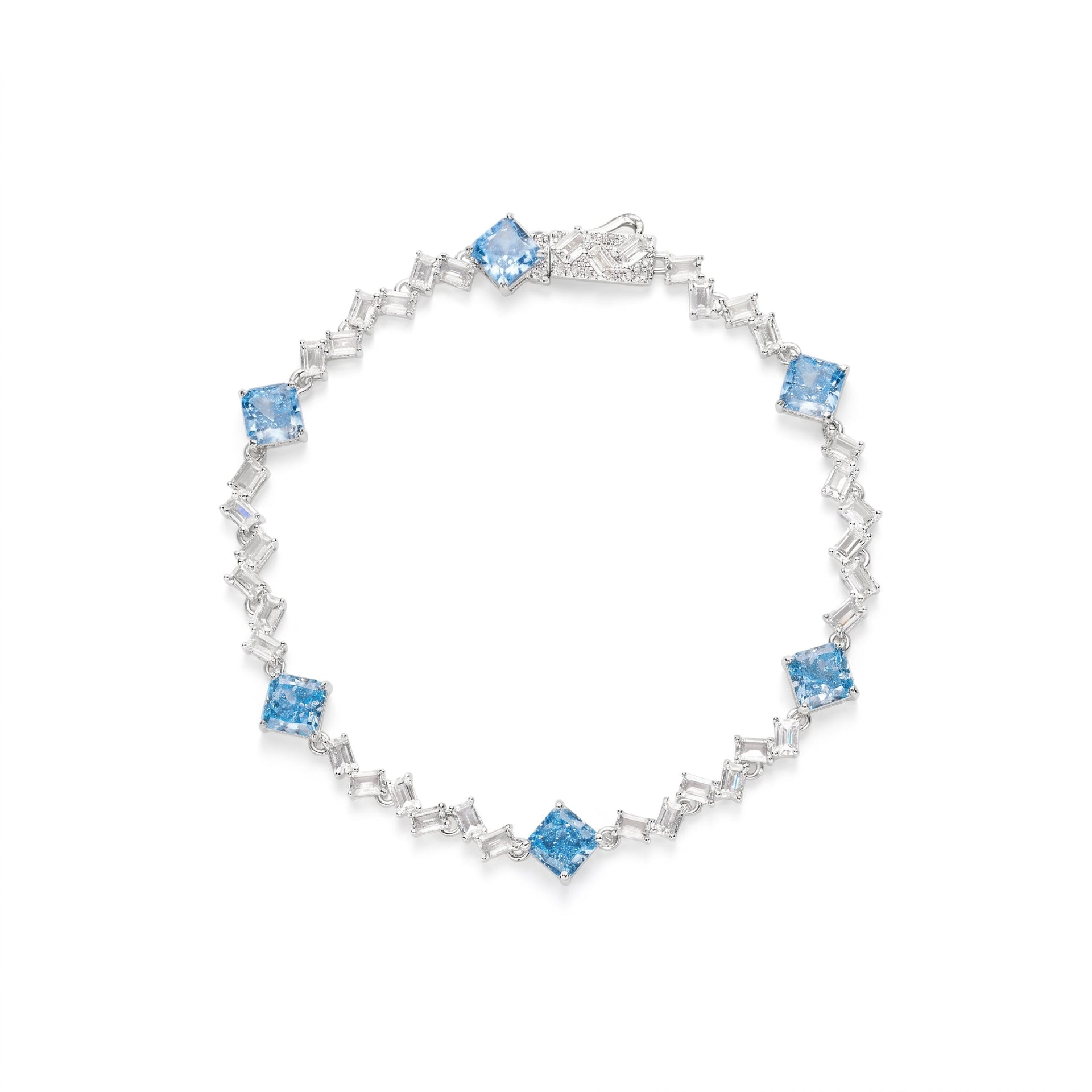 Azure Aquamarine Ice Bracelet - Gem Vivi