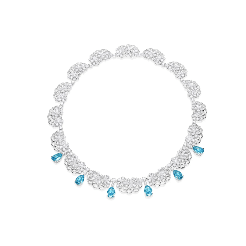 Azure Petal Waterfall Necklace - Gem Vivi