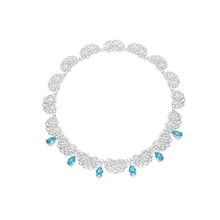 Azure Petal Waterfall Necklace - Gem Vivi
