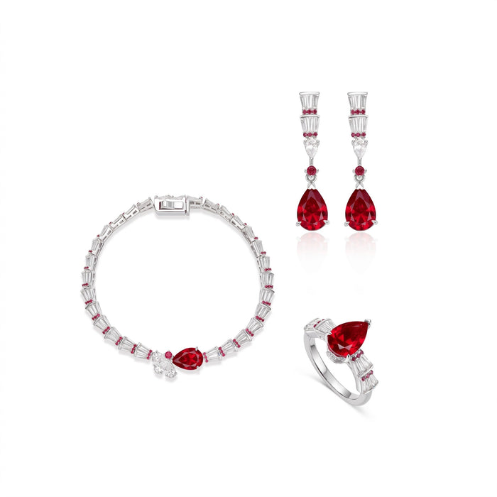Baguette And Teardrop Ruby Ring - Gem Vivi