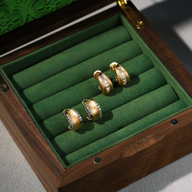 Baguette Radiance Satin Hoops - Gem Vivi