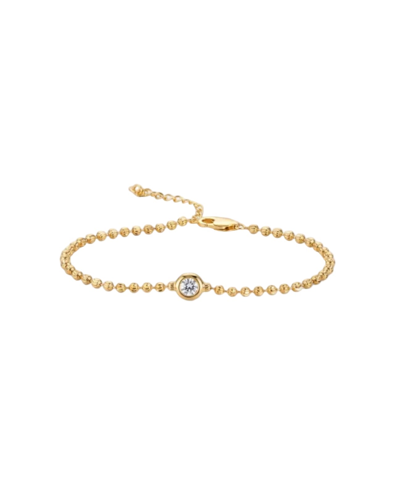 Bezel Bead Solitaire Bracelet - Gem Vivi