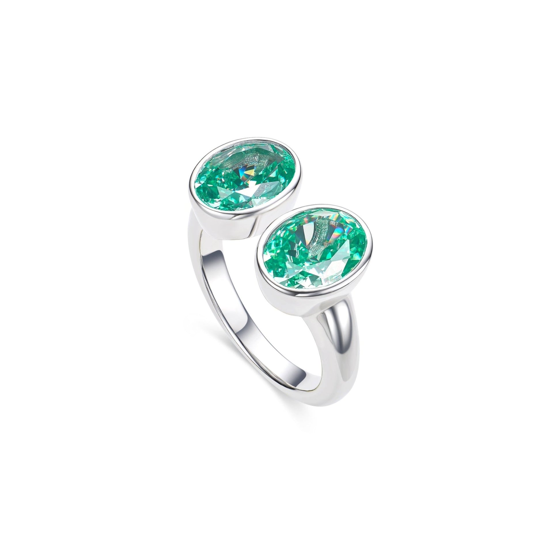 Bezel Paraiba Glow Open Ring - Gem Vivi