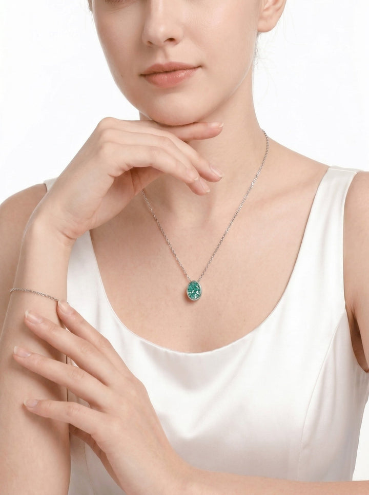 Bezel Paraiba Pendant Necklace - Gem Vivi