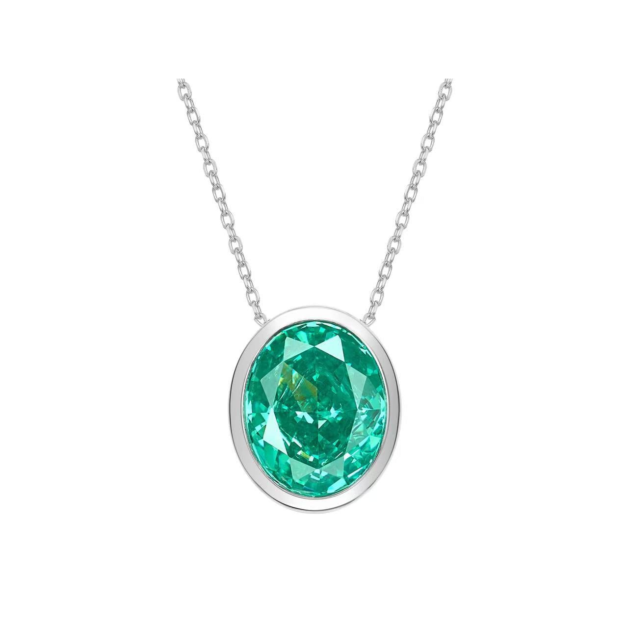Bezel Paraiba Pendant Necklace - Gem Vivi