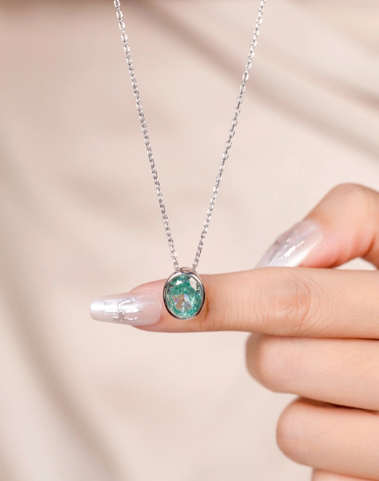 Bezel Paraiba Pendant Necklace - Gem Vivi