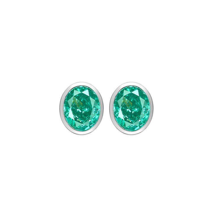 Bezel Paraiba Stud Earrings - Gem Vivi