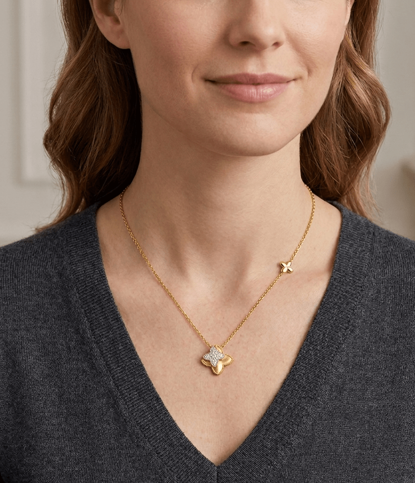 Bloom Clover Pendant Necklace - Gem Vivi