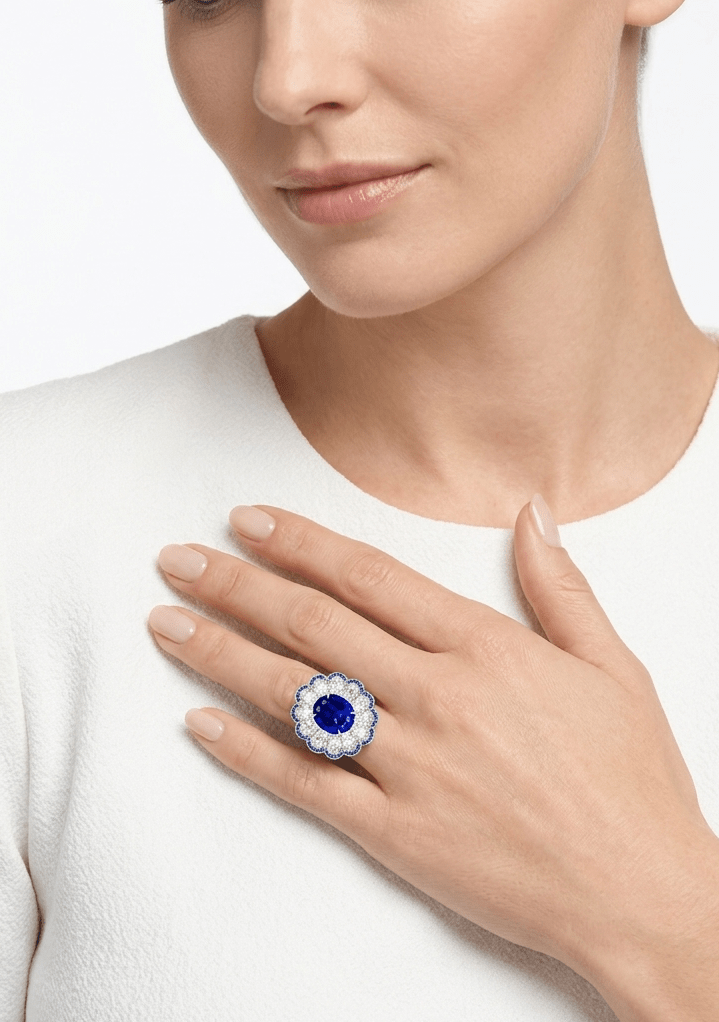 Bloom Midnight Sapphire Ring - Gem Vivi