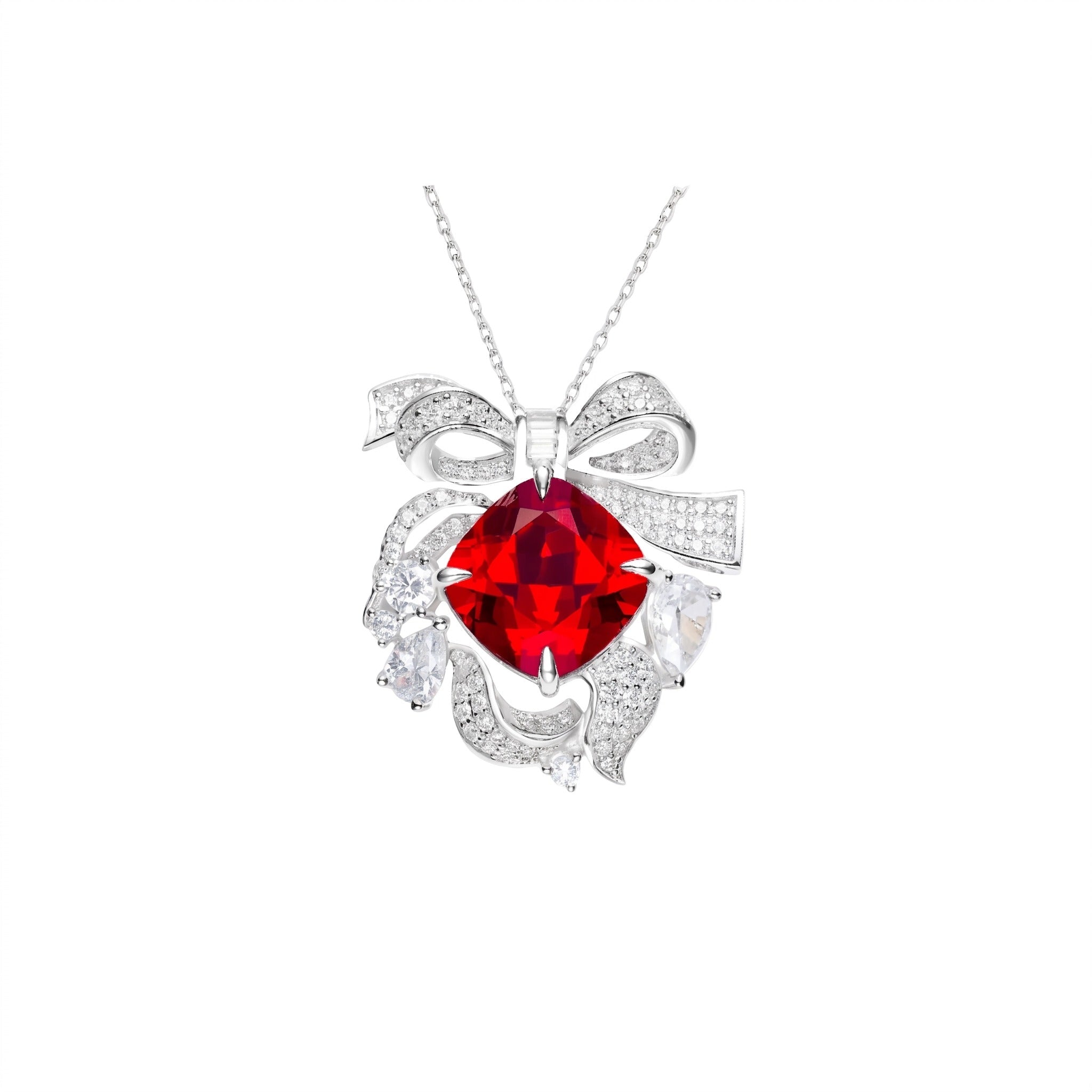 Bloom Ribbon Pendant Necklace - Gem Vivi