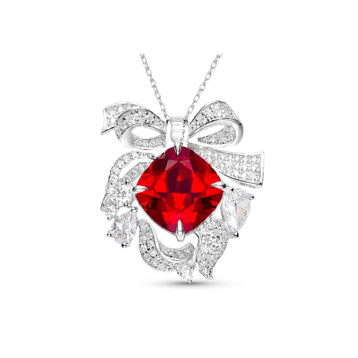 Bloom Ribbon Pendant Necklace - Gem Vivi