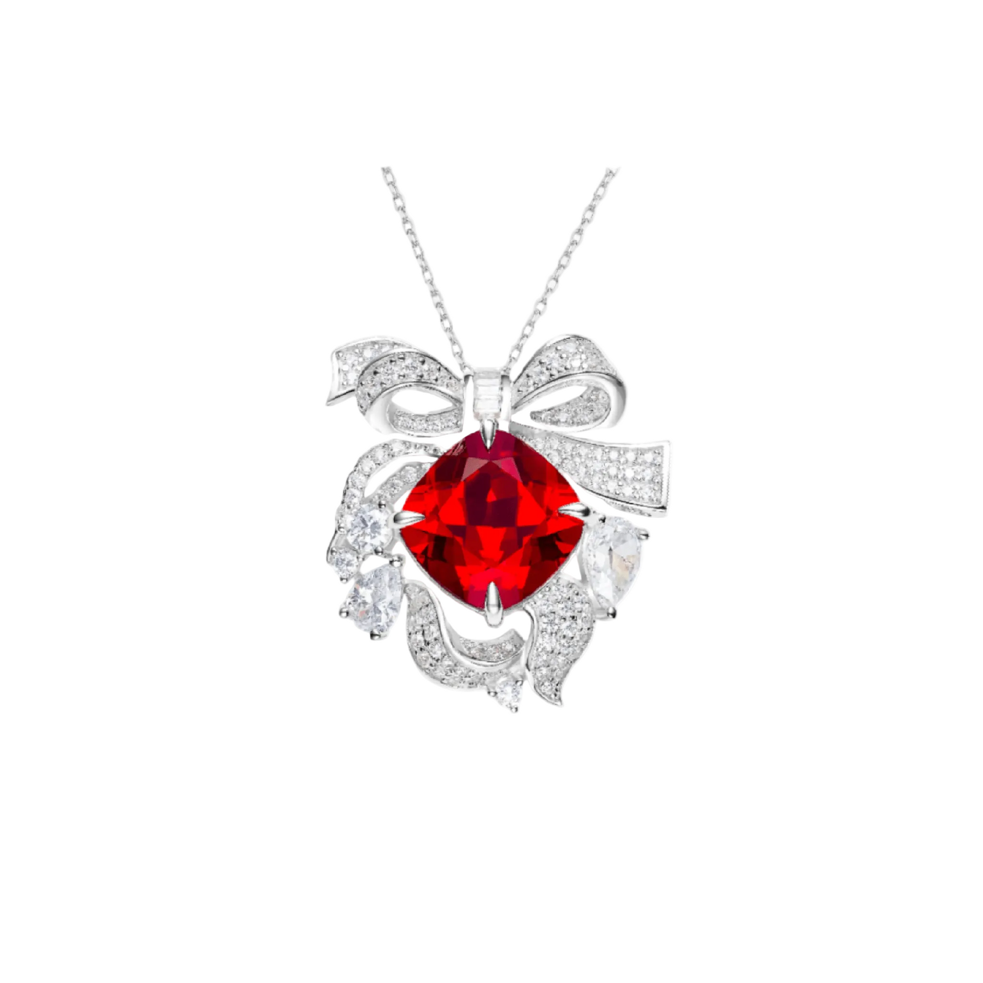 Bloom Ribbon Pendant Necklace - Gem Vivi