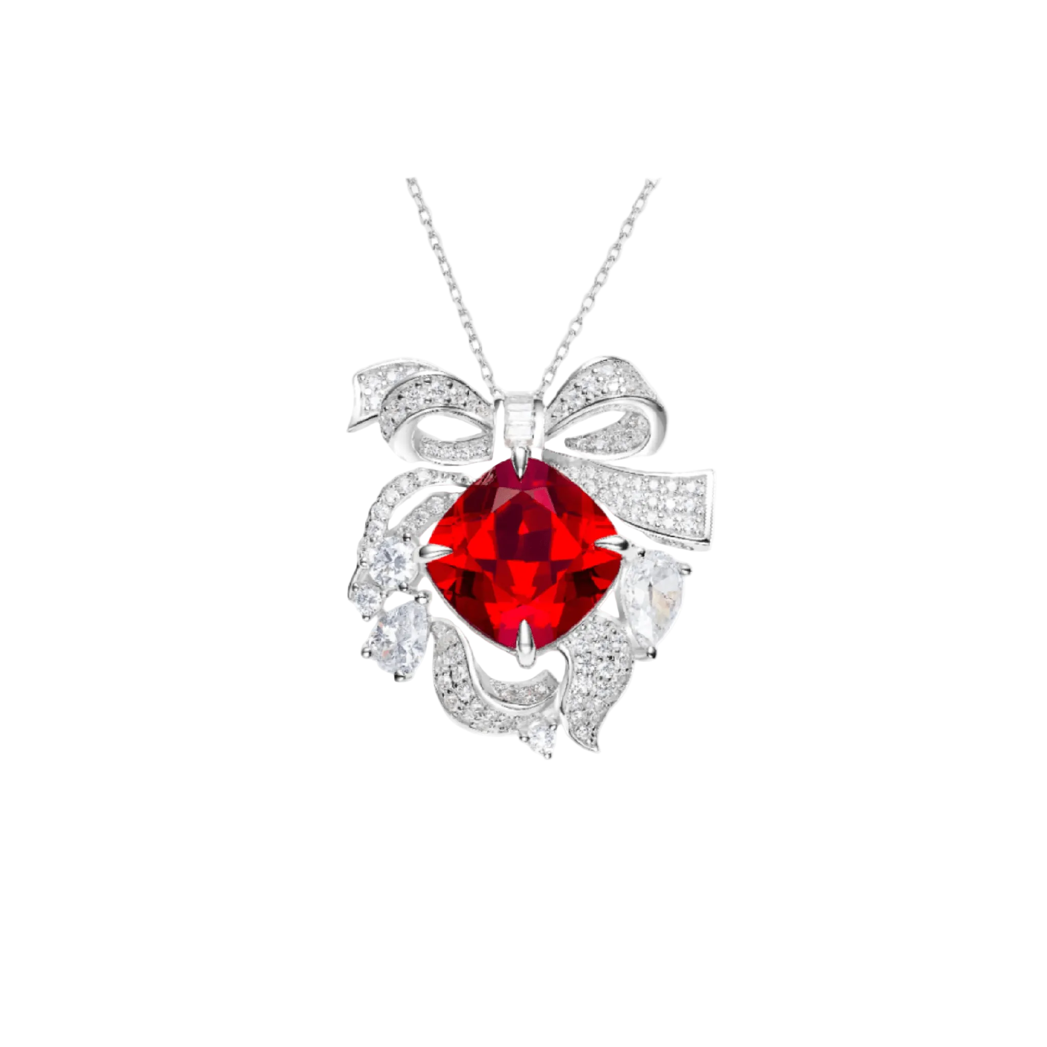 Bloom Ribbon Pendant Necklace - Gem Vivi