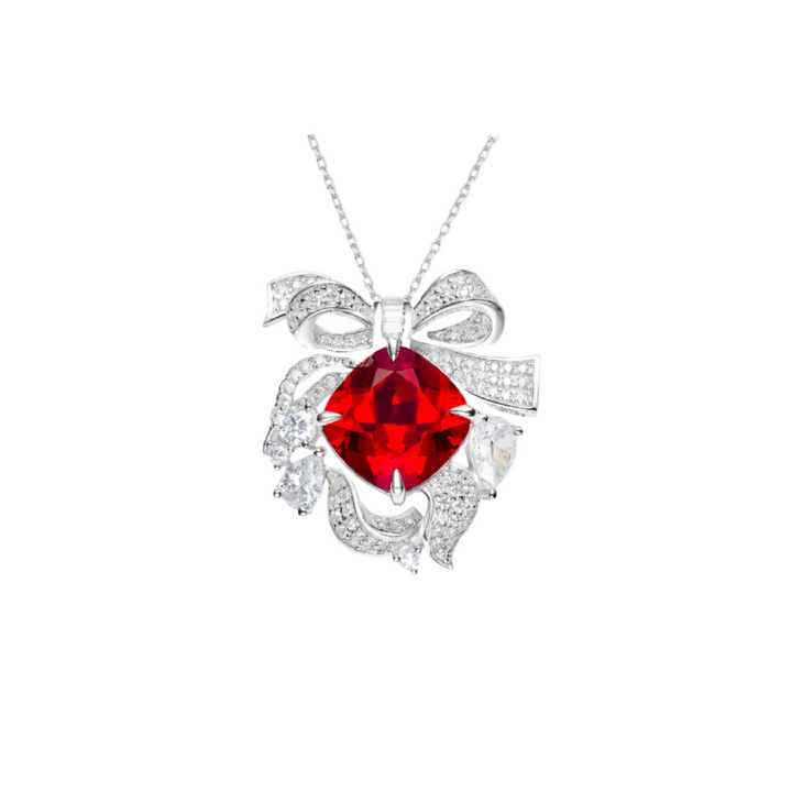 Bloom Ribbon Pendant Necklace - Gem Vivi