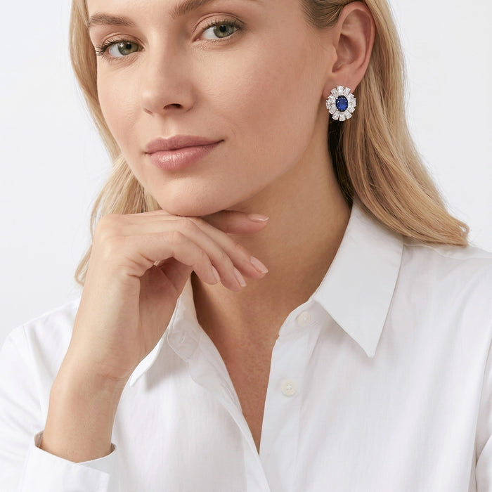 Bloom Royal Halo Cluster Earrings - Gem Vivi
