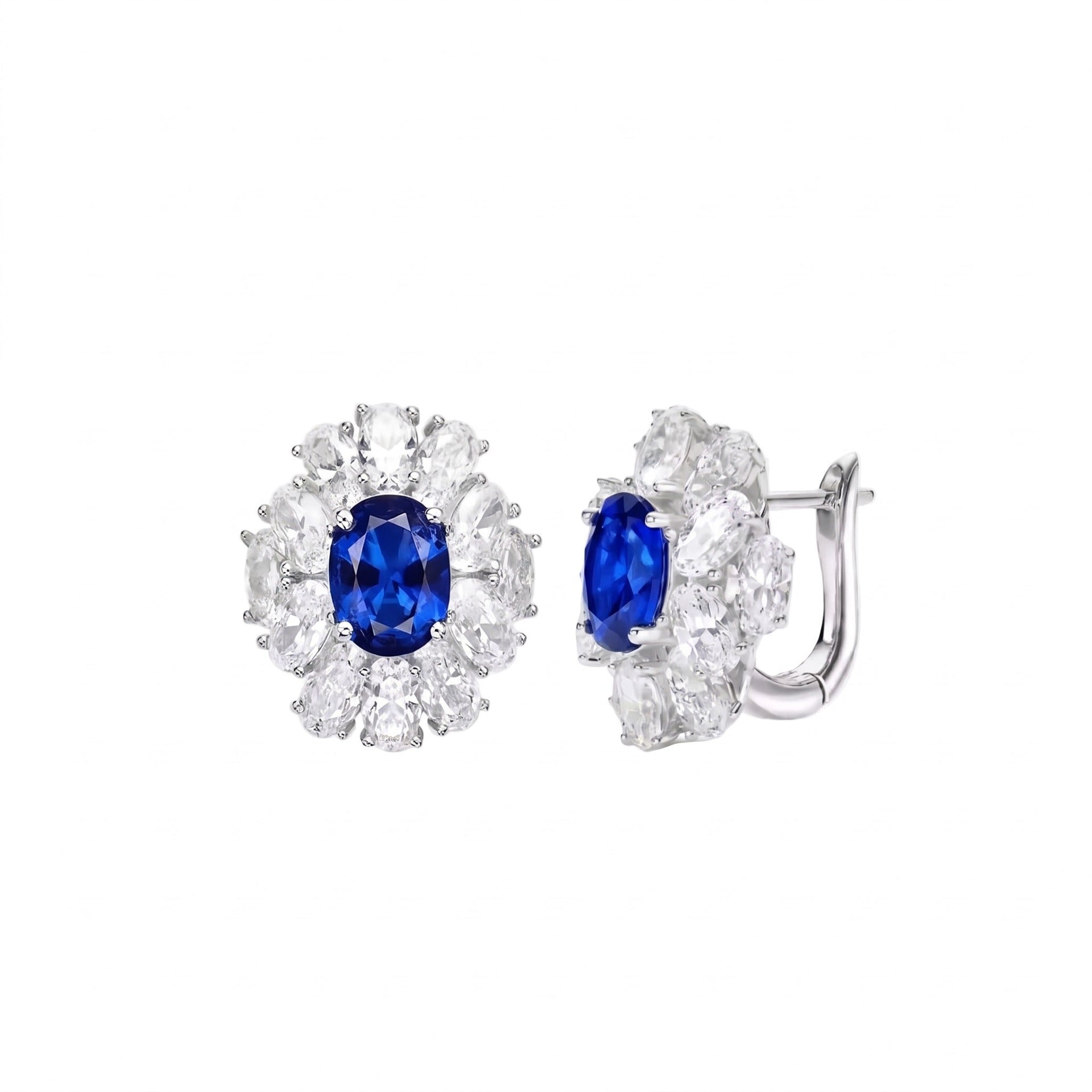 Bloom Royal Halo Cluster Earrings - Gem Vivi