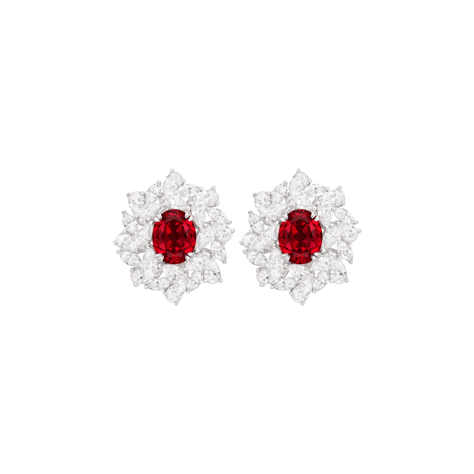 Blossom Crimson Ruby Stud Earrings - Gem Vivi